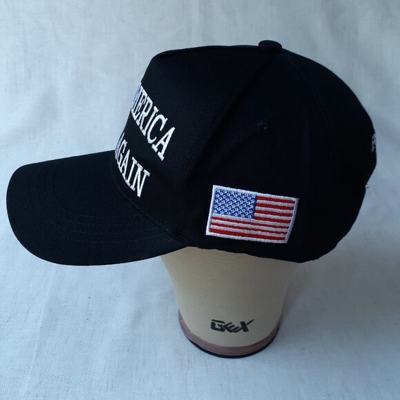 MAGA - 45-47 - Black Baseball Cap - Adjustable Fit - Picture 4 of 8
